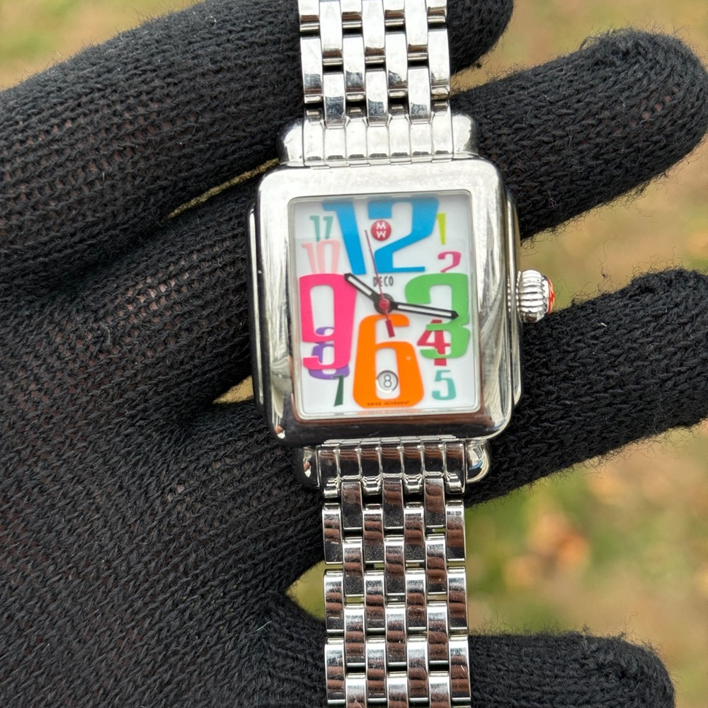 Michele Silver Watch with Multicolor Dial Womens Watch - Picture 4 of 16